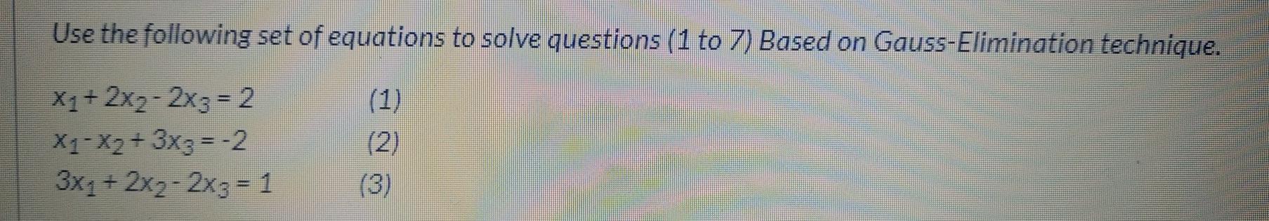 Solved Use the following set of equations to solve questions | Chegg.com