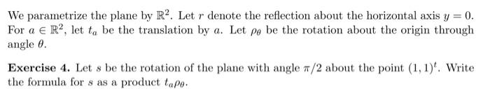 Solved We parametrize the plane by R2. Let r denote the | Chegg.com