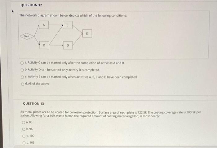 Solved QUESTION 14 1 The design phase of a construction | Chegg.com