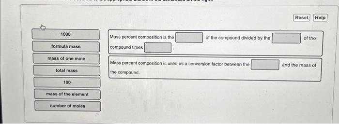 calculate the mass percent composition of each element in each compound