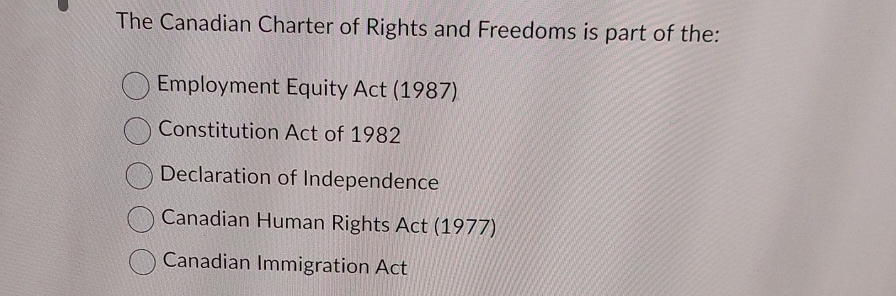 what act is the canadian charter of rights and freedoms part of