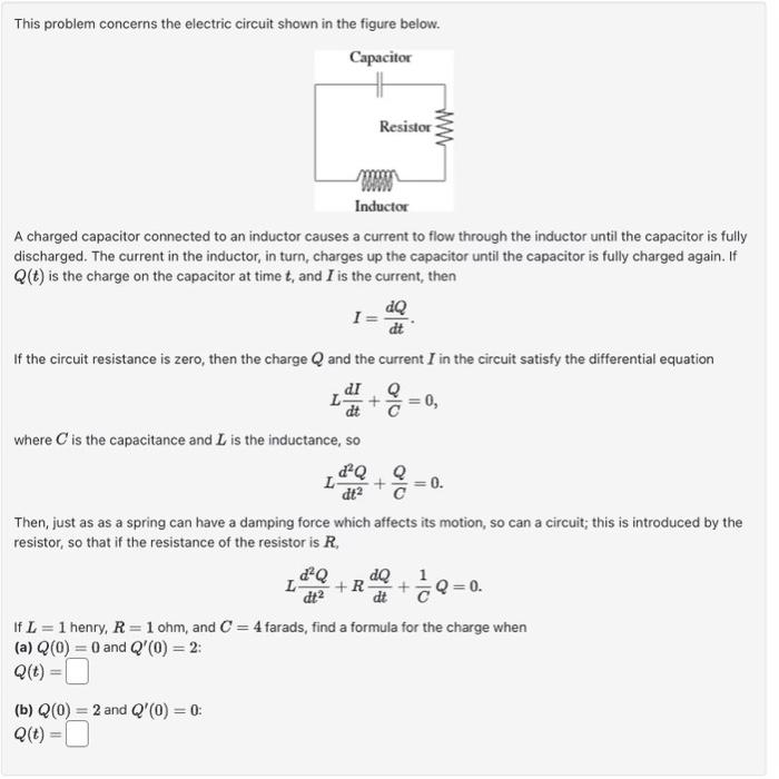 Solved This problem concerns the electric circuit shown in | Chegg.com