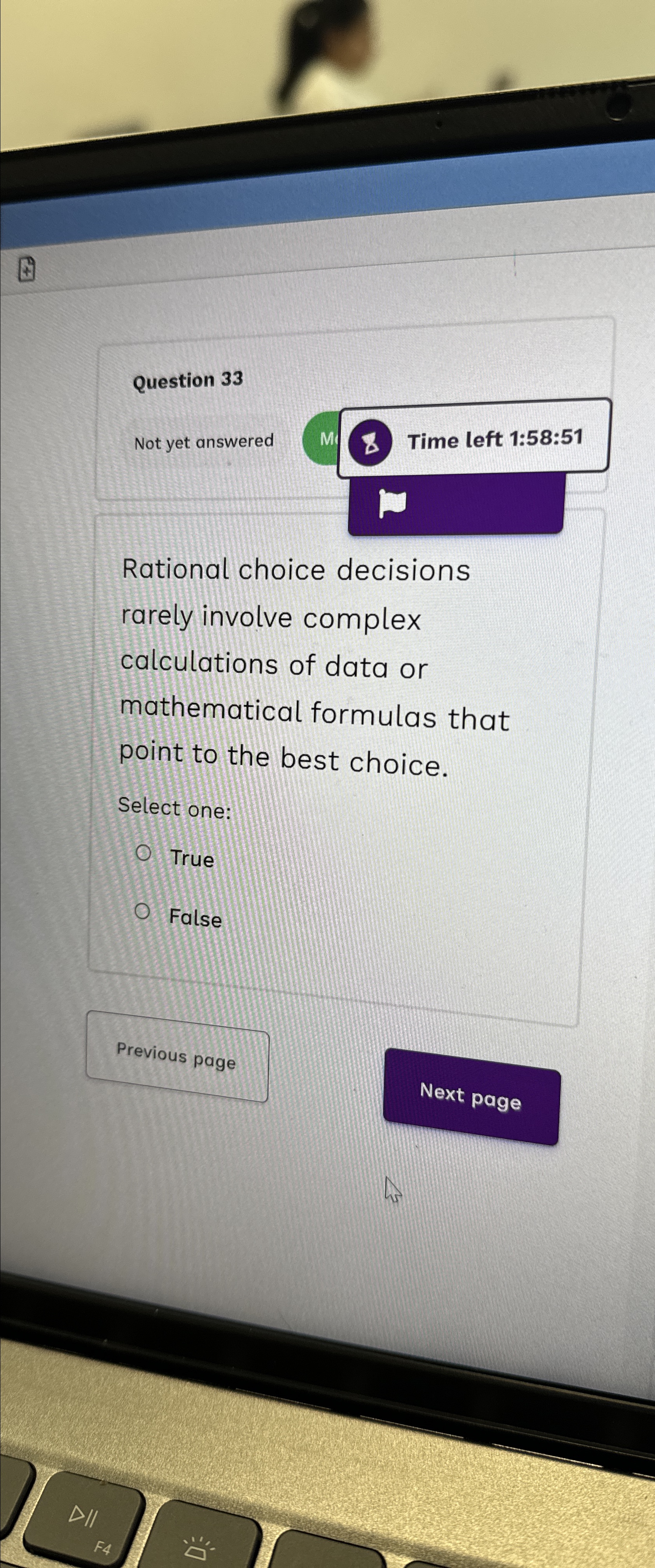 Solved Question 33Not yet answeredMTime left 1:58:51Rational | Chegg.com