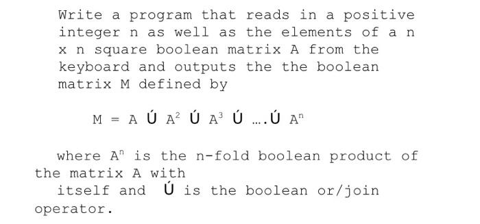 Solved Write A Program That Reads In A Positive Integer N Chegg Com