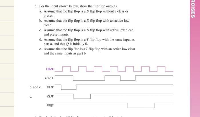 Solved 3. For the input shown below, show the flip flop | Chegg.com