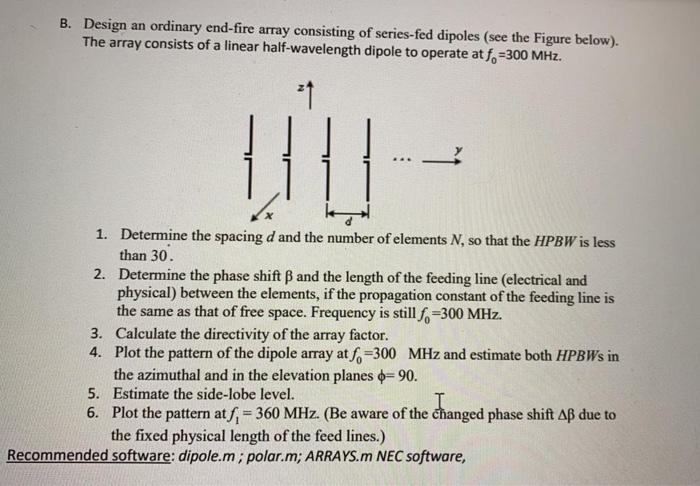 Solved B. Design an ordinary end-fire array consisting of | Chegg.com