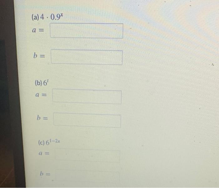 Solved (a) 4. 0.9% A = B = (b) 6' A = B= (c) 61-2x B = | Chegg.com