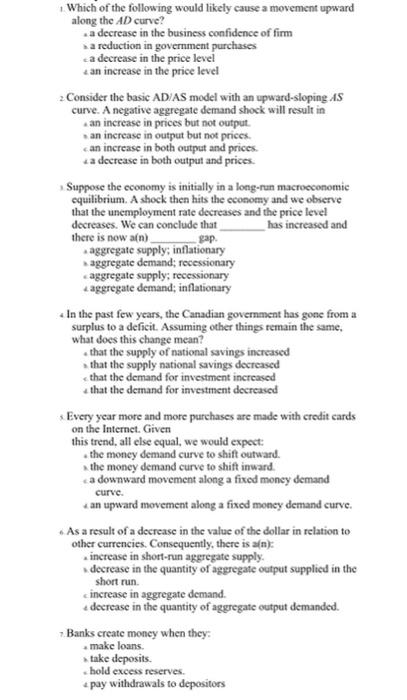 Solved Which of the following would likely cause a movement | Chegg.com