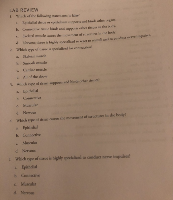 Solved Lab Review 1. Which Of The Following Statements Is | Chegg.com Solved Lab Review 1. Which Of The Following Statements Is | Chegg.com