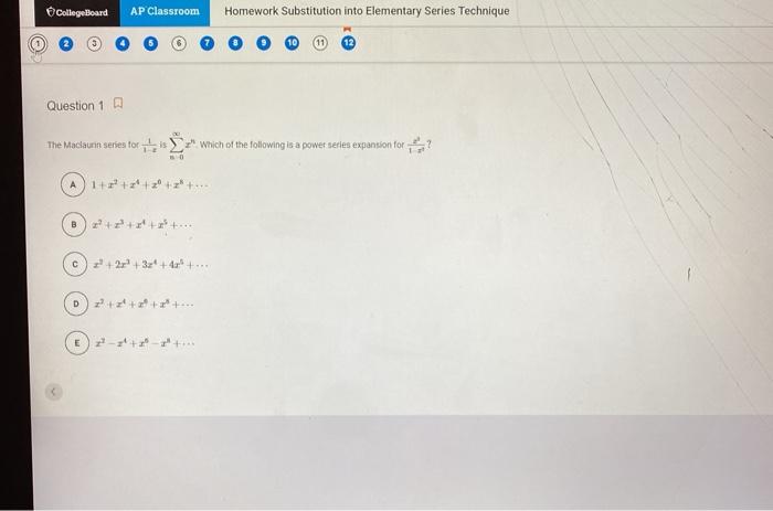 Solved CollegeBoard AP Classroom Homework Substitution into | Chegg.com
