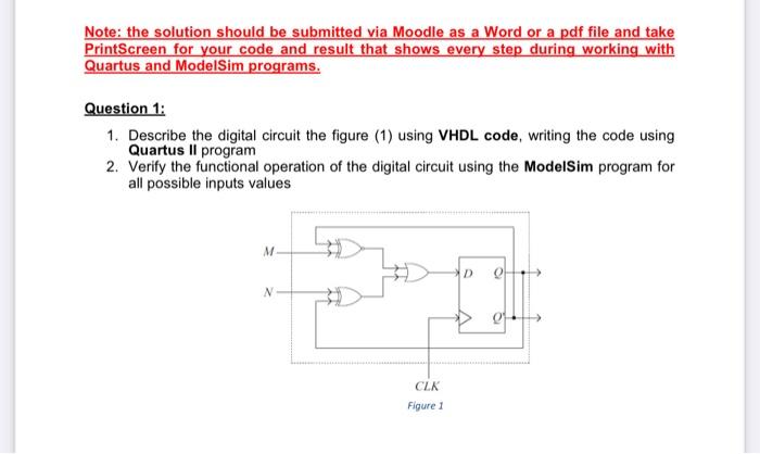 Solved Note: The Solution Should Be Submitted Via Moodle As | Chegg.com