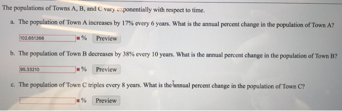 Solved The Populations Of Towns A, B, And C Vary | Chegg.com