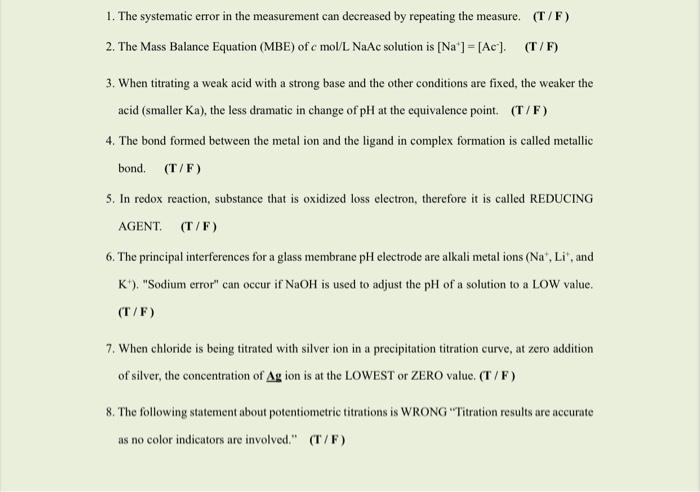 Solved 1. The systematic error in the measurement can | Chegg.com