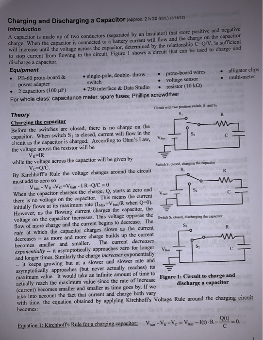 Capacitor Charging And Discharging Equation Derivation Tessshebaylo