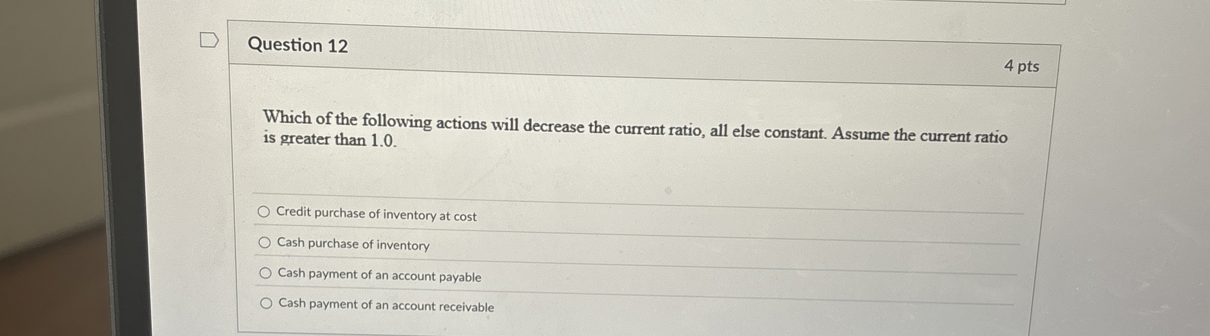 Solved Question 12Which of the following actions will | Chegg.com
