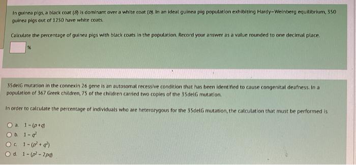 Solved In guinea pigs, black coat (B) is dominant over white