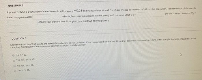 Solved QUESTION 2 Suppose we have a population of | Chegg.com