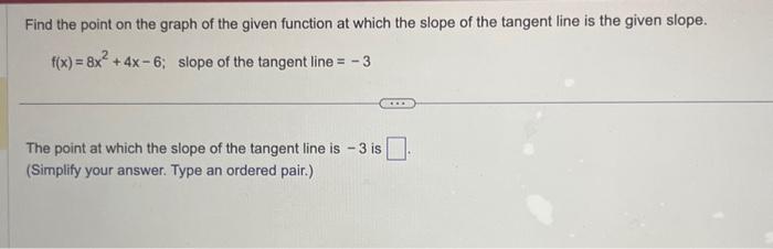 Solved Find the point on the graph of the given function at | Chegg.com