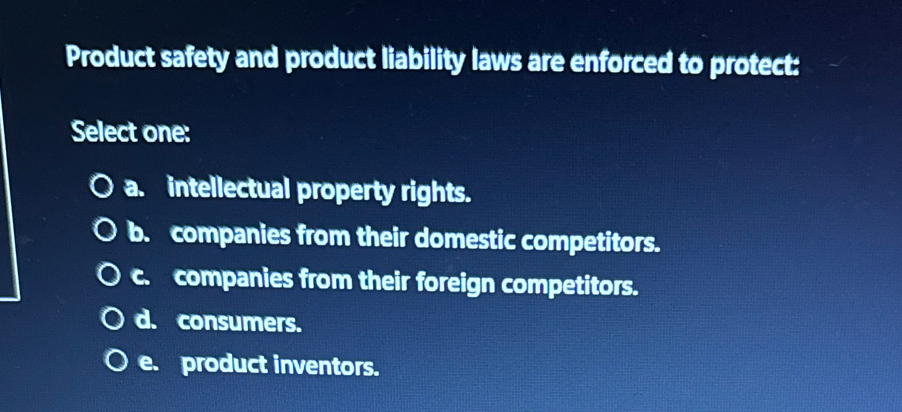 Solved Product safely and product llability laws are | Chegg.com