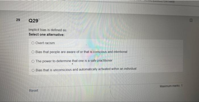 Solved Implicit Bias Is Defined As Select One Alternative Chegg Com   Image