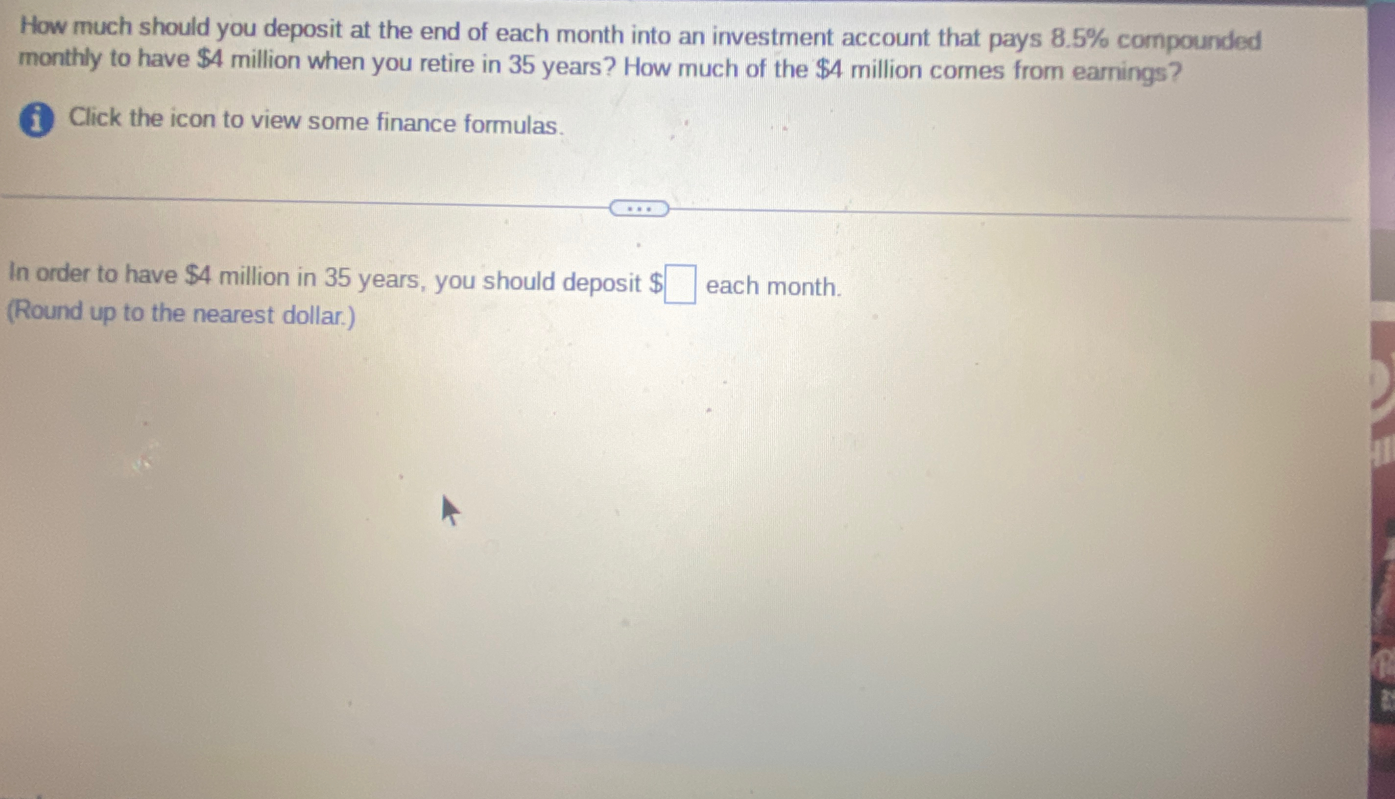 Solved How much should you deposit at the end of each month | Chegg.com