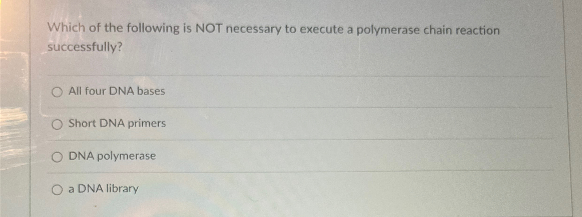 Solved Which of the following is NOT necessary to execute a | Chegg.com