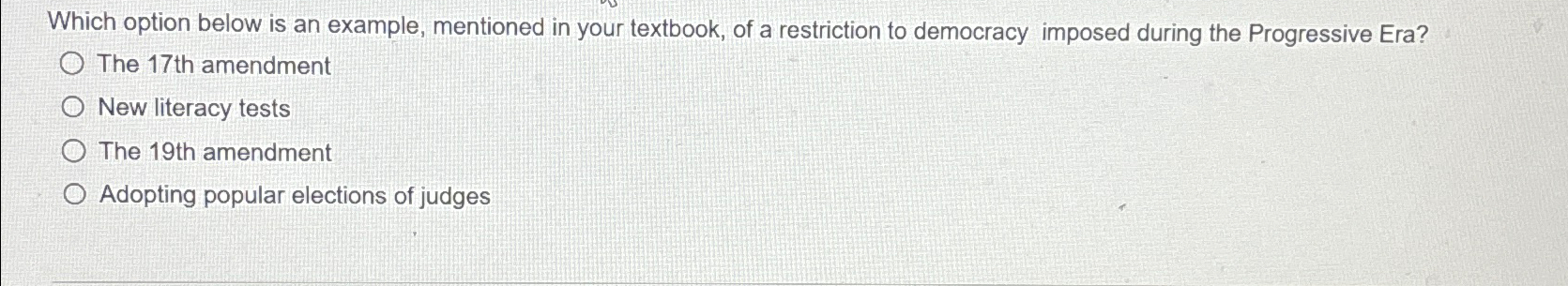 Solved Which option below is an example, mentioned in your | Chegg.com