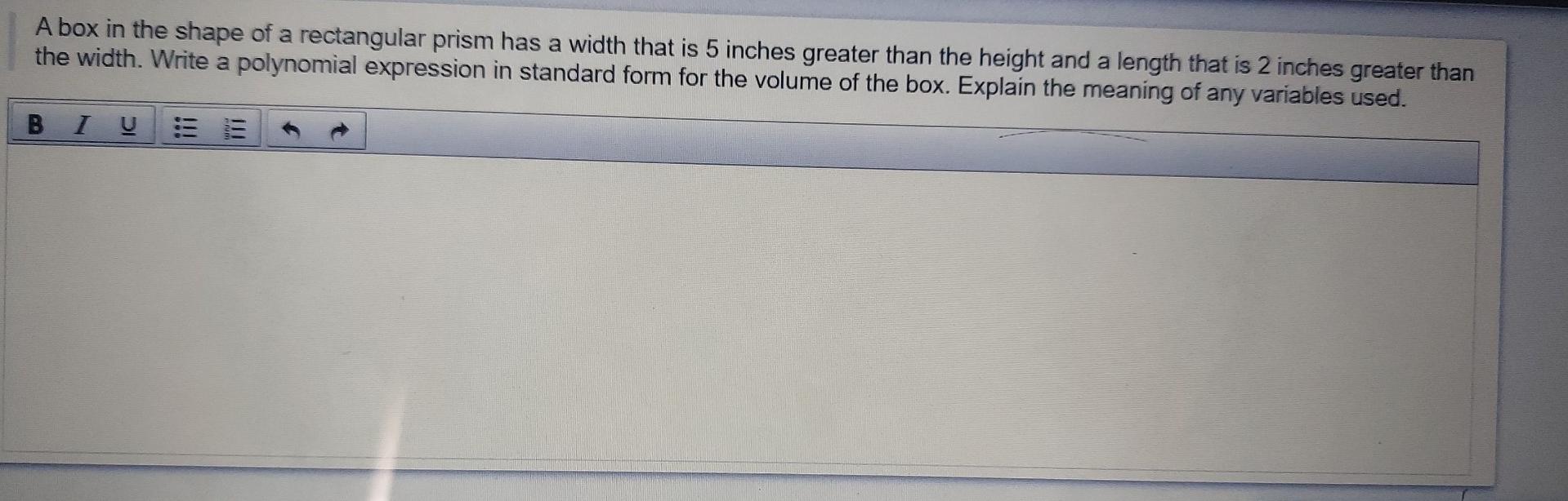Solved A box in the shape of a rectangular prism has a width