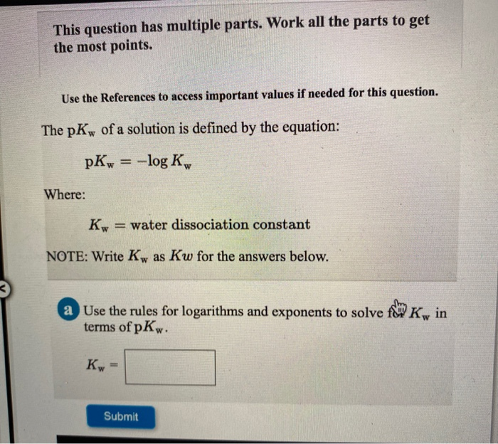 Parts Work Questions Solved This question has multiple parts. Work all the parts | Chegg.com