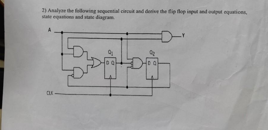 Solved 2) Analyze The Following Sequential Circuit And | Chegg.com