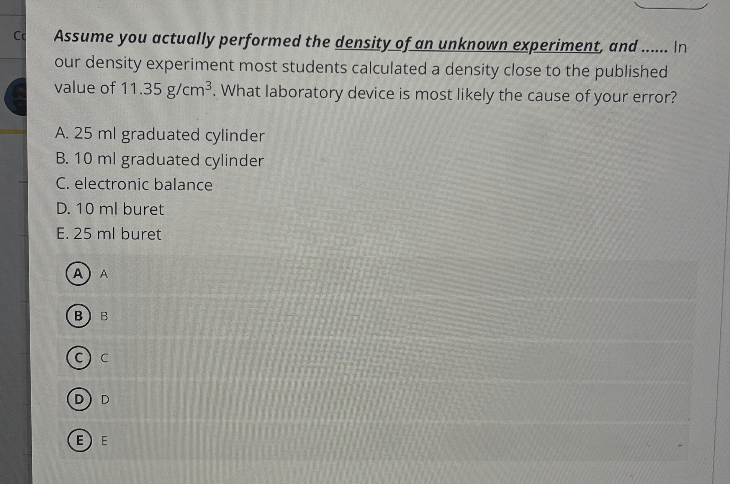 Solved Assume you actually performed the density of an