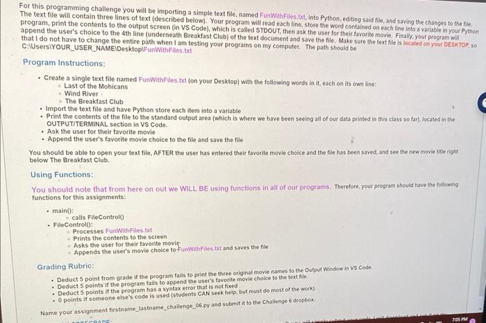 Solved or this programming challenge you will be importing a | Chegg.com