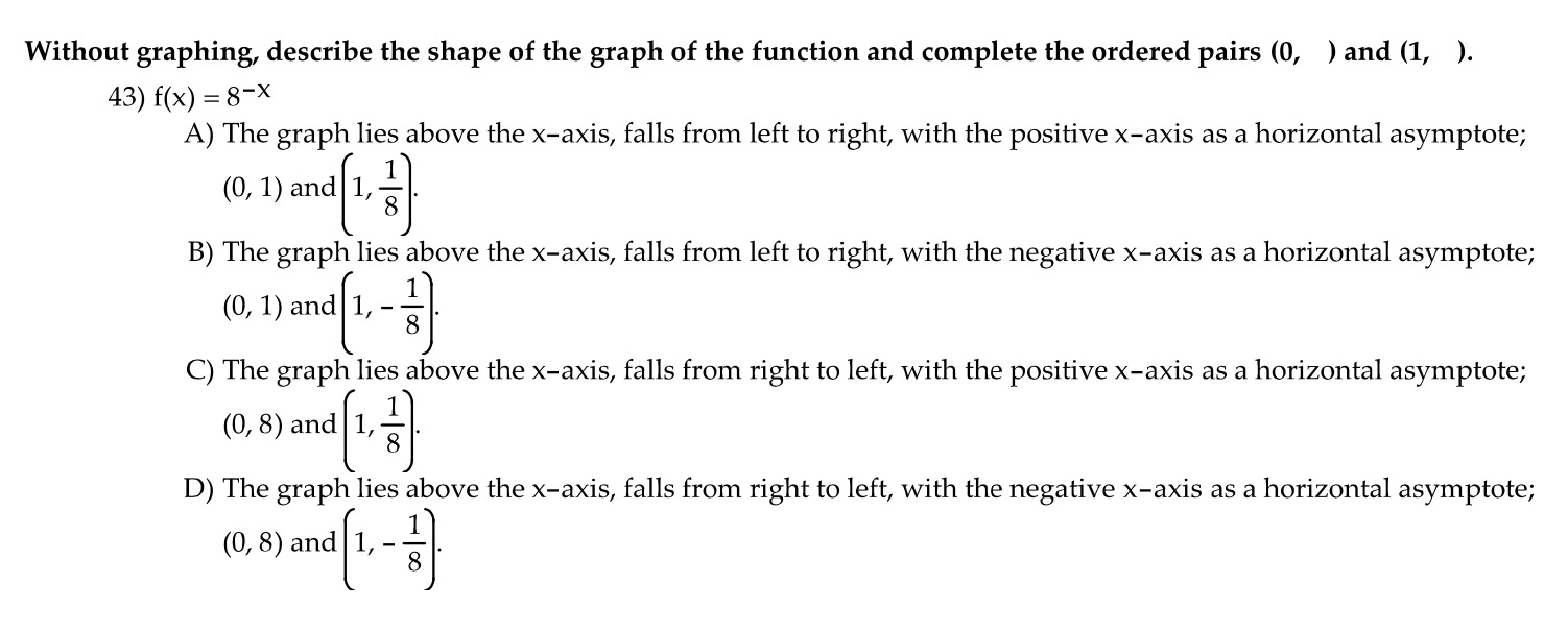 Solved Without graphing, describe the shape of the graph of | Chegg.com