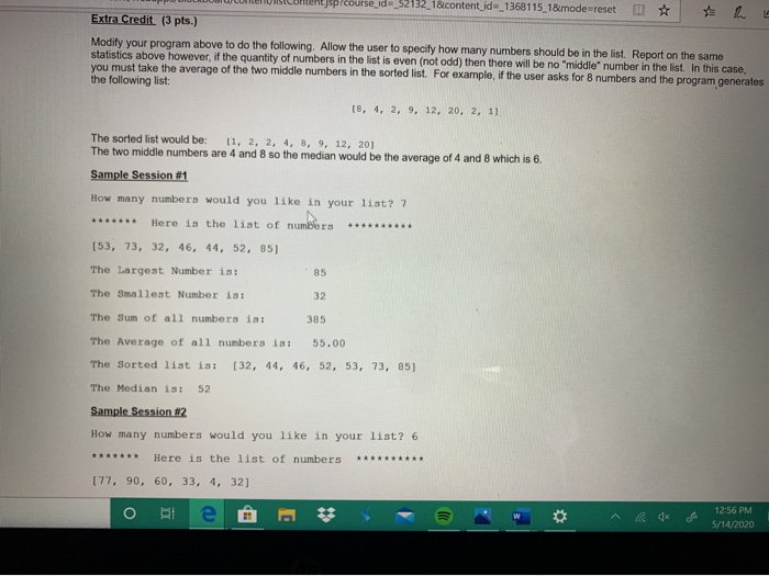 Solved Write a Python program that creates a list of 15 | Chegg.com