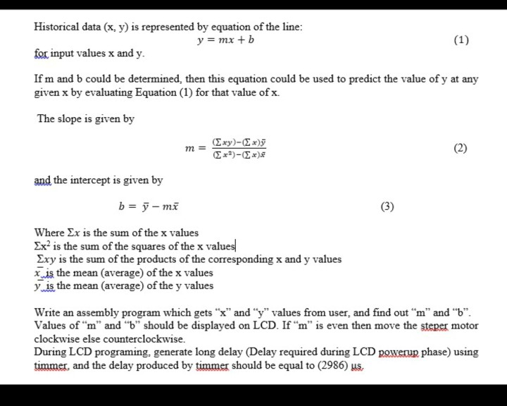 Historical Data X Y Is Represented By Equation Of Chegg Com