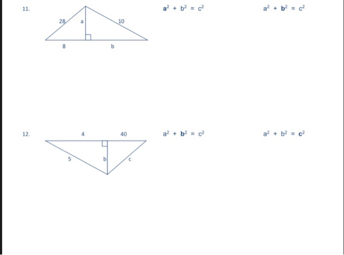 Solved Find the measurements using the Pythagorean Theorem. | Chegg.com