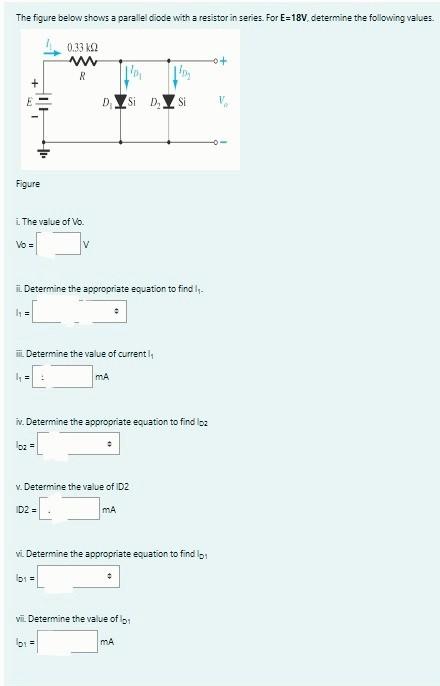 Solved The figure below shows a parallel diode with a | Chegg.com