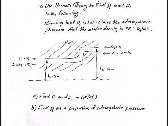 solved-use-bernolli-theory-to-find-p1-and-p2-in-the-chegg