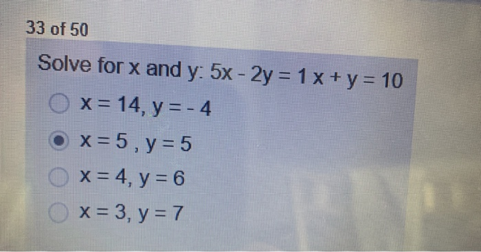 solve 2x y 5 3x y 10