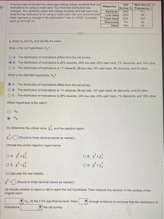 Solved A survey was conducted two years ago asking college | Chegg.com
