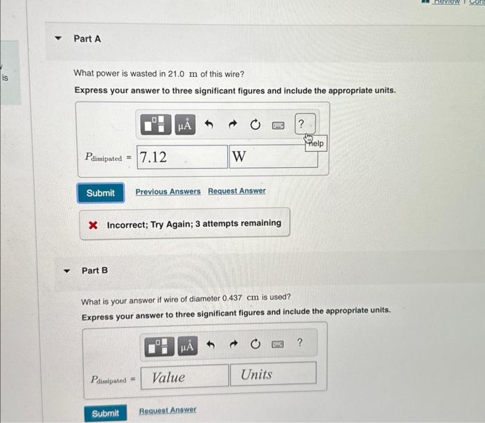 Solved Copper wire of diameter 0.274 cm is used to connect a