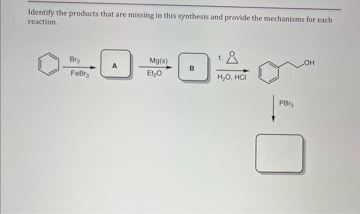 Solved Identify The Products That Are Missing In This | Chegg.com