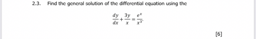 Solved 2.3. ﻿Find the general solution of the differential | Chegg.com