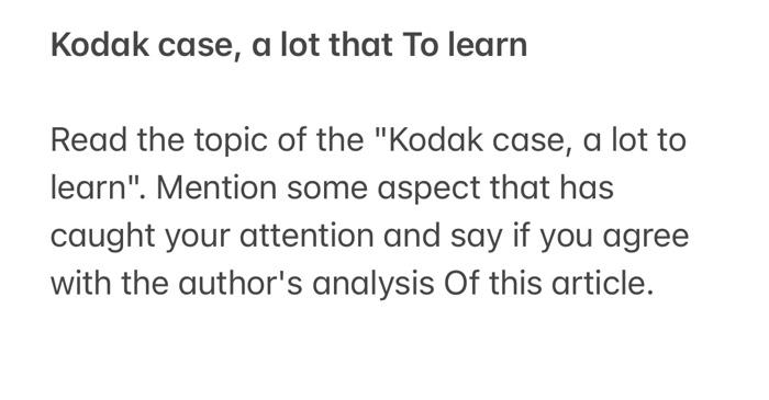 kodak case study questions