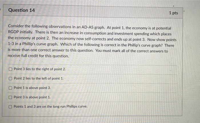 Solved Question 14 1 pts Consider the following observations | Chegg.com