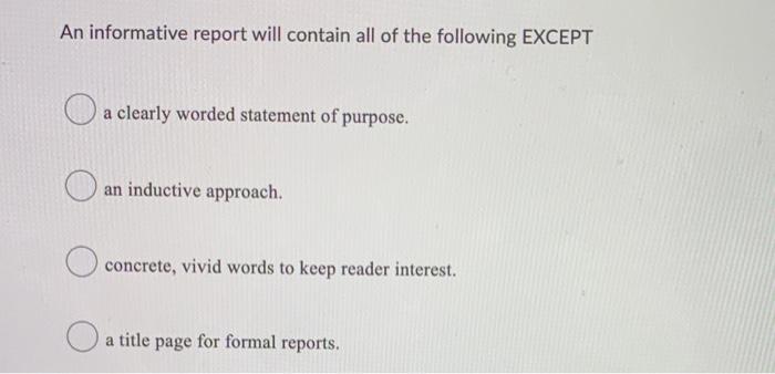 a written research report should provide the following content except