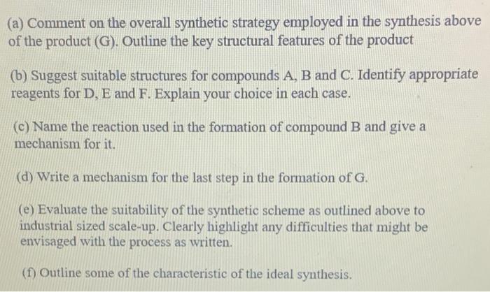 Solved Study The Following Synthetic Scheme And Then Answer | Chegg.com