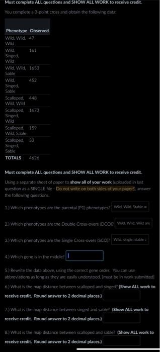 Solved Must complete ALL questions and SHOW ALL WORK to | Chegg.com