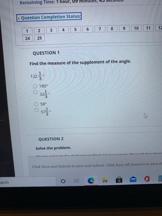 Solved Remaining Time: 1 hour, U9 Question Completion | Chegg.com