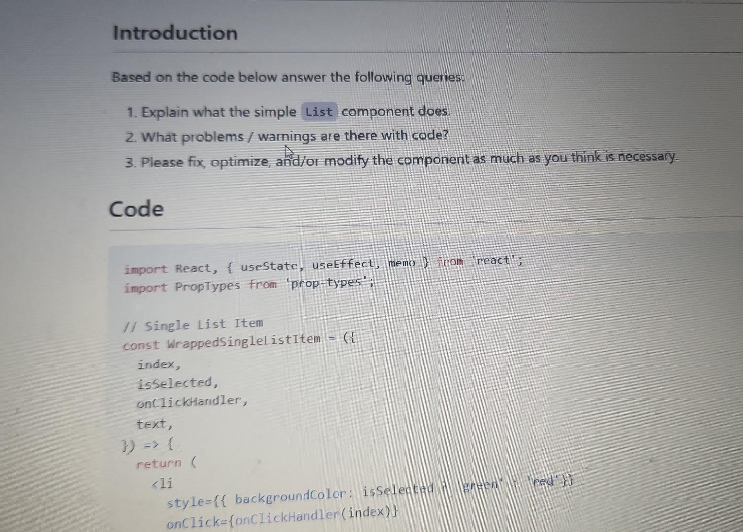Solved Based on the code below answer the following queries: | Chegg.com